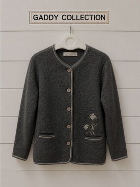 GADDY COLLECTION Gray Embroidered Cardigan – M/M